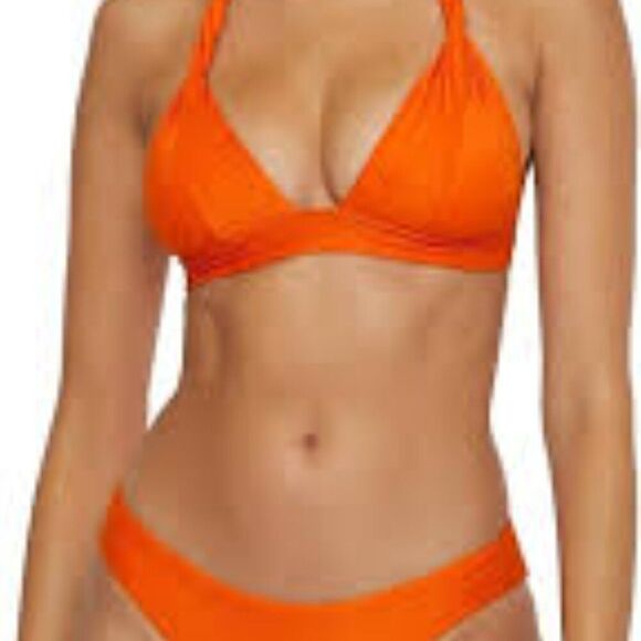 Becca by Rebecca Virtue Catalonia Halter Bikini Orange NWT - Picture 1 of 6
